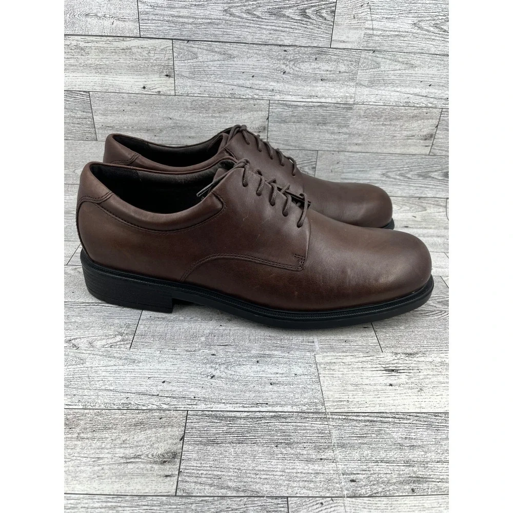 Rockport Essential Details Waterproof Brown Leather Plain Toe Oxfords Men Sz 12M